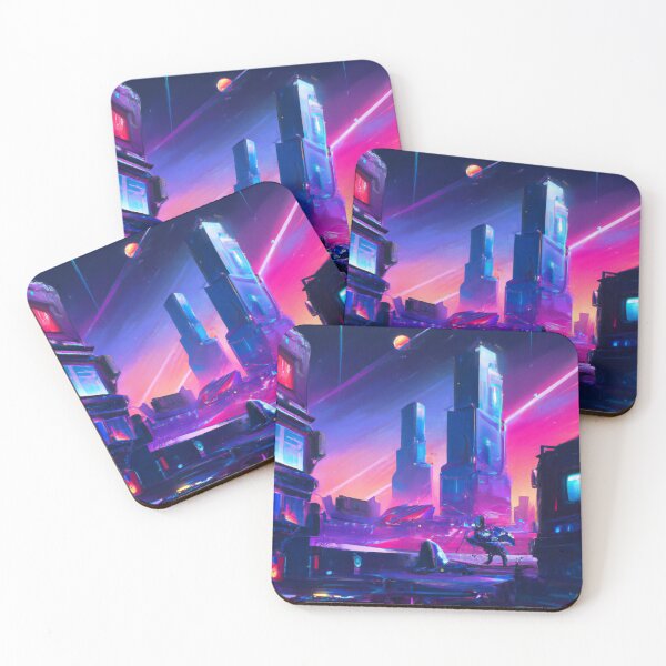 Item preview, A futuristic city at night with neon lights designed and sold by aryan-gallery.