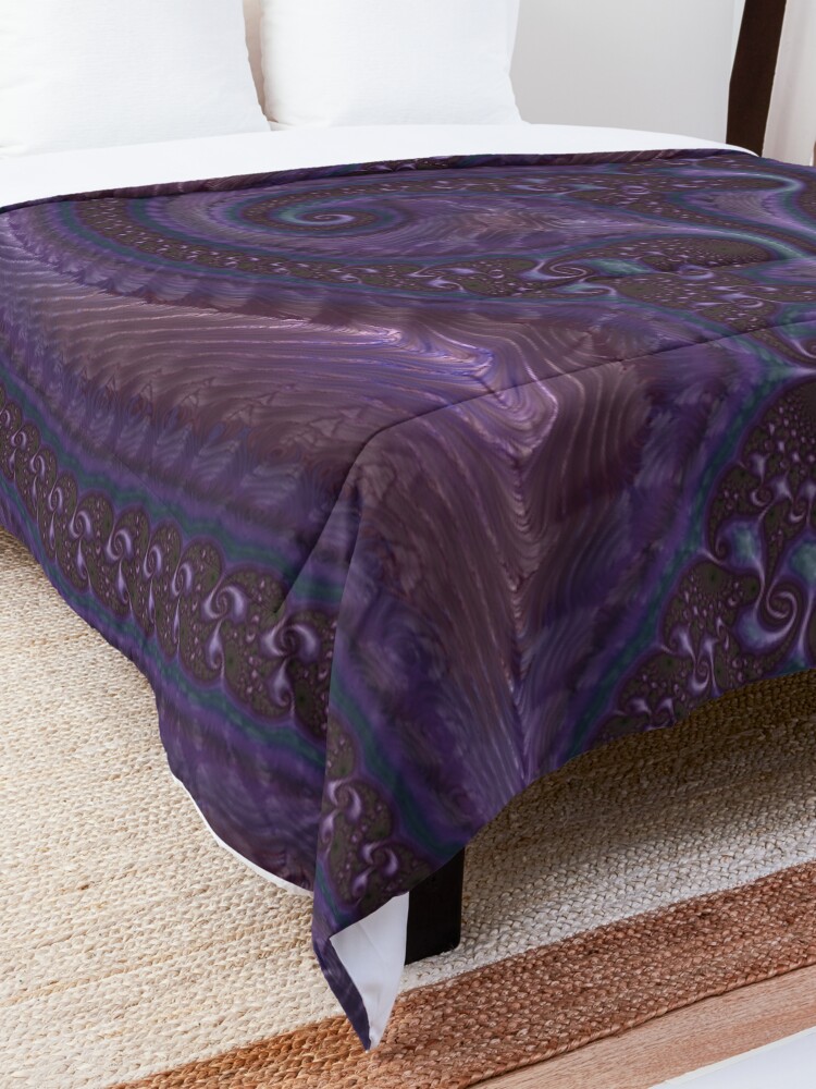 Alternate view of Purple Fractal Comforter