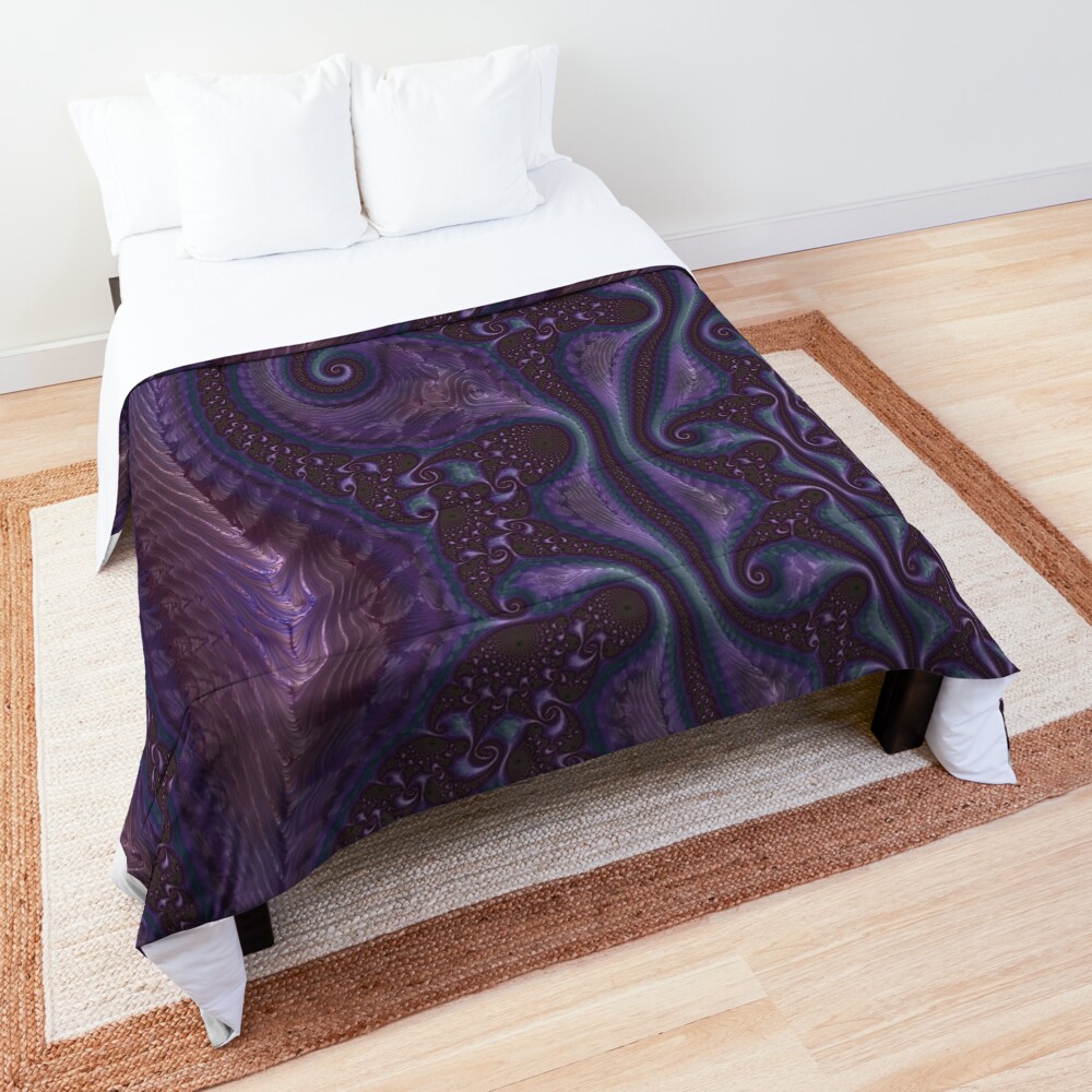 Purple Fractal Comforter