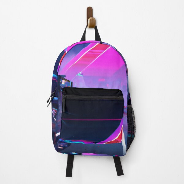 Item preview, A futuristic city with neon lights and a pink triangle designed and sold by aryan-gallery.