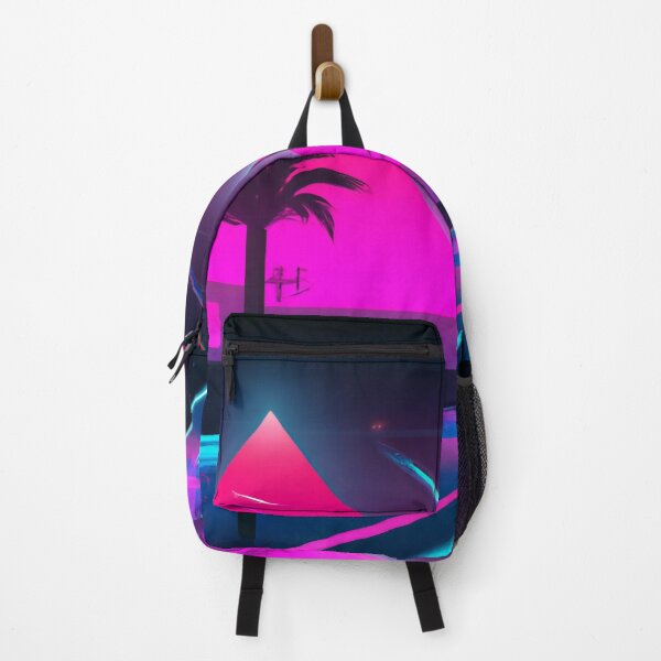 Item preview, A futuristic city with palm trees and neon lights designed and sold by aryan-gallery.