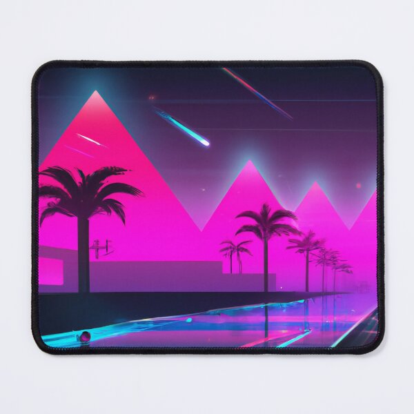 Item preview, A futuristic city with palm trees and neon lights designed and sold by aryan-gallery.