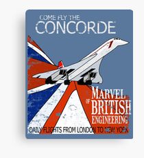 Come Fly The Concorde | Marvel of British Engineering Vintage Poster Design Canvas Print