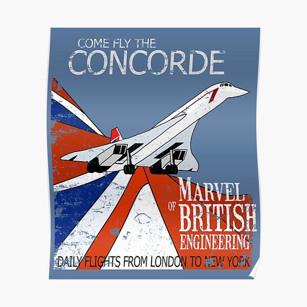 Venez voler la Concorde | Merveille de conception britannique d'affiche d'ingénierie britannique Poster