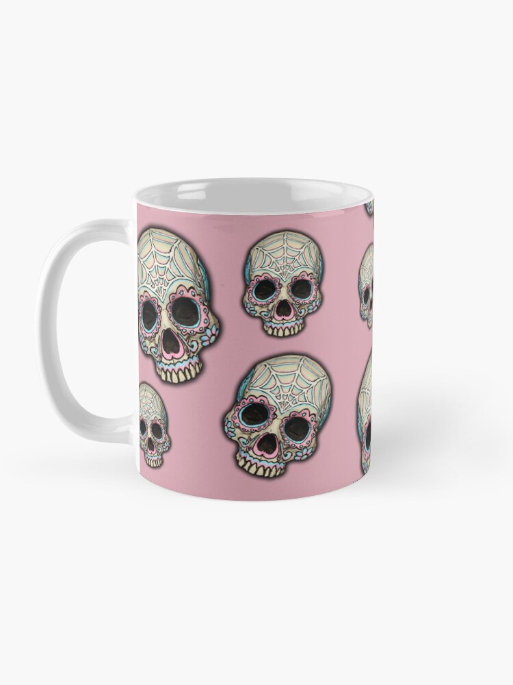 Imagen 3 de 6, Taza de café con la obra Pink Sugar Skull, diseñada y vendida por AdrianFilmore.