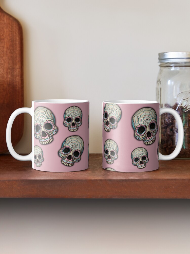 Imagen 2 de 6, Taza de café con la obra Pink Sugar Skull, diseñada y vendida por AdrianFilmore.