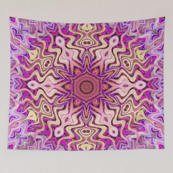 Item preview, Boho Vibes Kaleidoscope Abstract Maximalist Style Hippie Colors Mix of Cream Lilac Violet Mauve 14 of 16 designed and sold by Beachy.