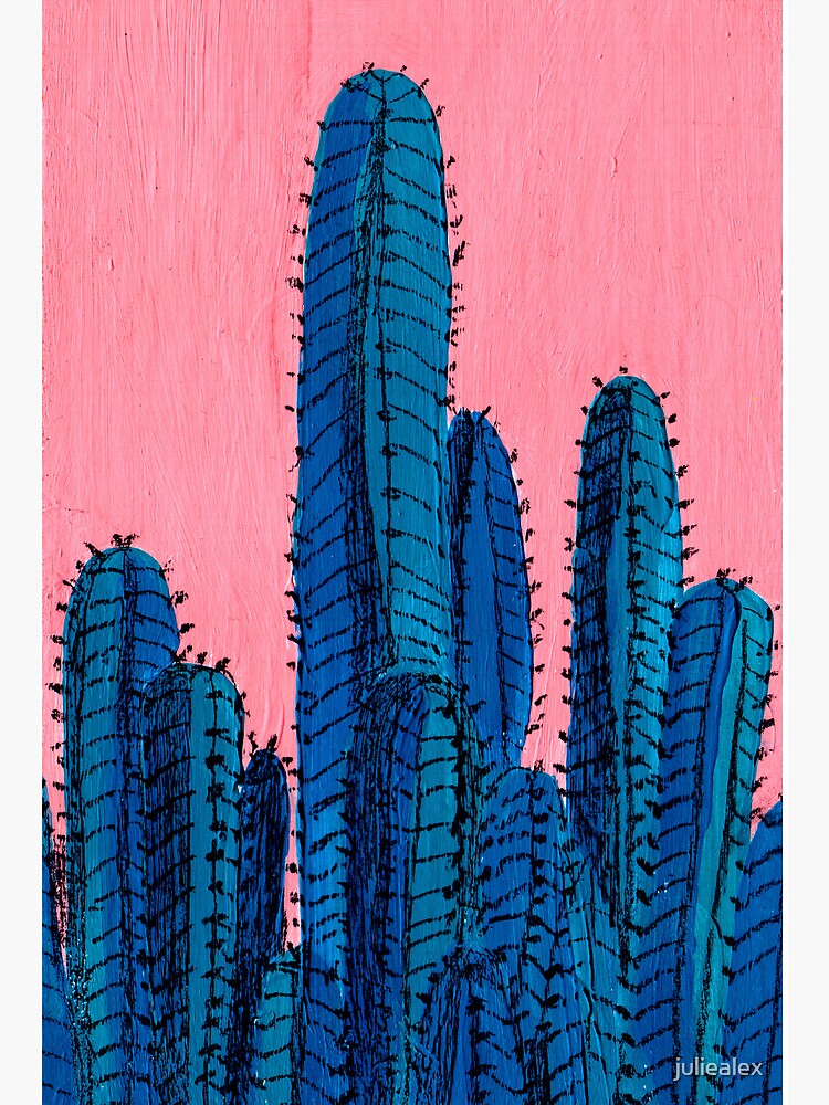 blue cactus painting