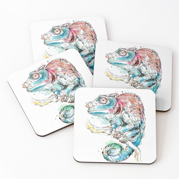 Item preview, Watercolor chameleon designed and sold by Ink Bloom Studio ⭐⭐⭐⭐⭐.