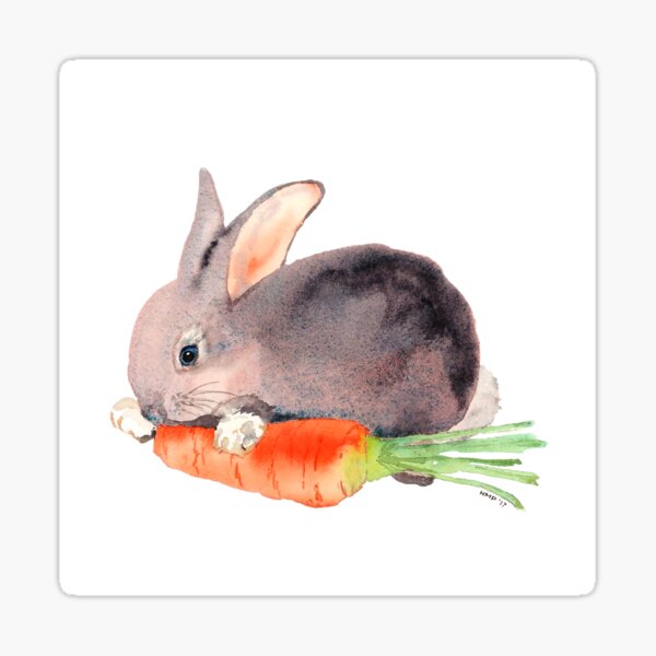 Bunny Rabbit with Carrot Sticker