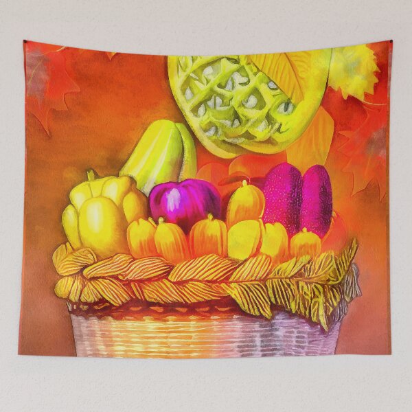 Item preview, Fruits and vegetables in a basket designed and sold by AnnArtshock.