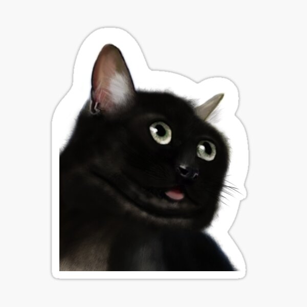 cat rob lox handsome face meme cute Sticker for Sale by aartleena