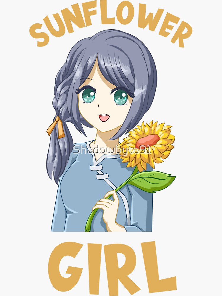 "Sunflower Girl" Sticker for Sale by Shadowbyte91 Redbubble