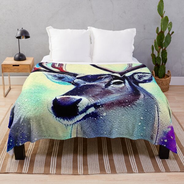 Item preview, Holiday Reindeer in the Snow in Watercolor designed and sold by DreamScheme.