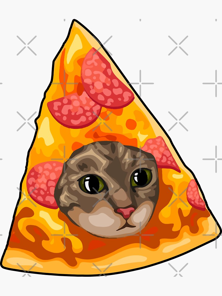 "Funny Pizza Cat, Cursed Cat Images" Sticker for Sale by printify