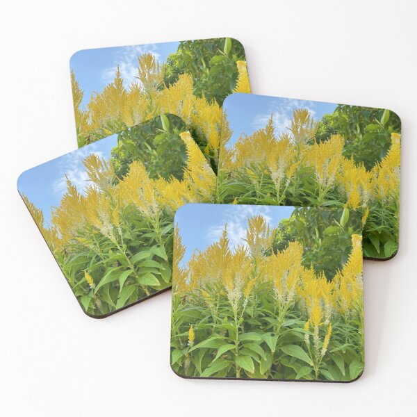Item preview, Bank of Yellow Cockscomb Flowers designed and sold by Sinemathk.
