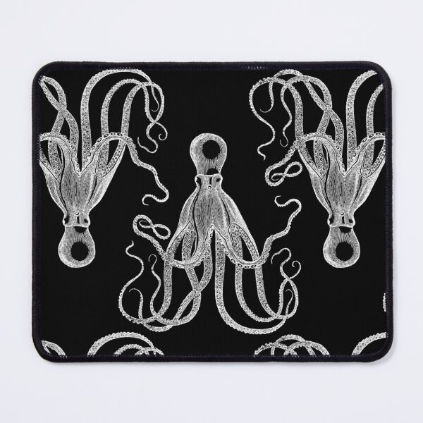 Item preview, Copy of Vintage Octopus Woodcut Seamless Pattern Black and White designed and sold by marie-inks.