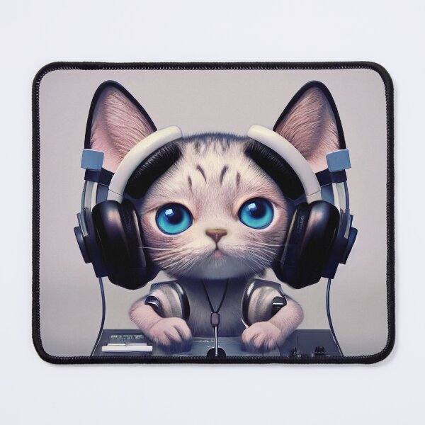 Item preview, Cute Dj Cat designed and sold by NEWCUTIE.