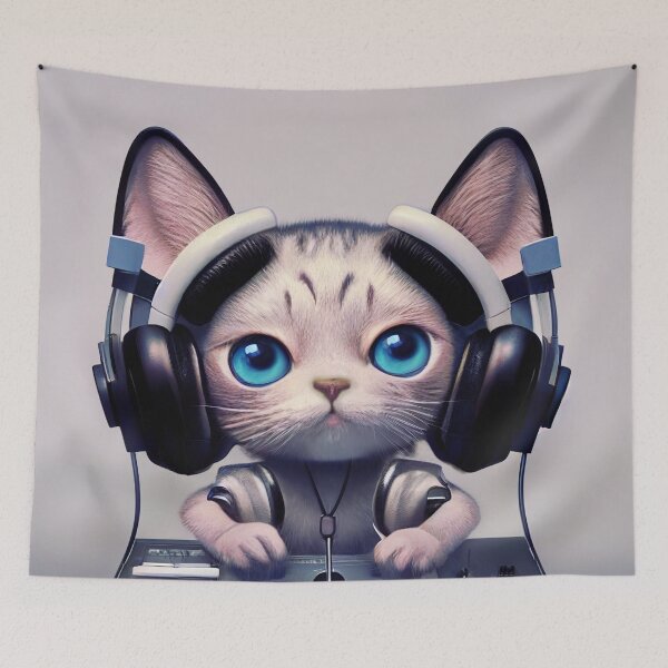 Item preview, Cute Dj Cat designed and sold by NEWCUTIE.