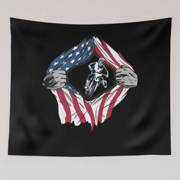 Item preview, Motocross USA Flag for 4th of July designed and sold by starider.