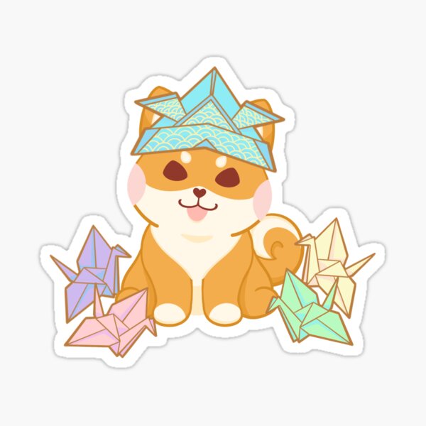 Origami Shiba Inu Sticker