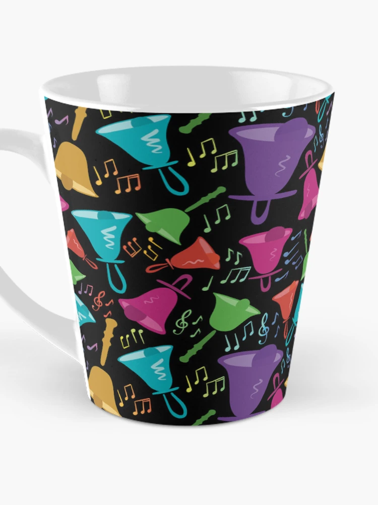 Thumbnail 3 of 4, Coffee Mug, Colorful Handbells And Notes Pattern designed and sold by SubtleSplit.
