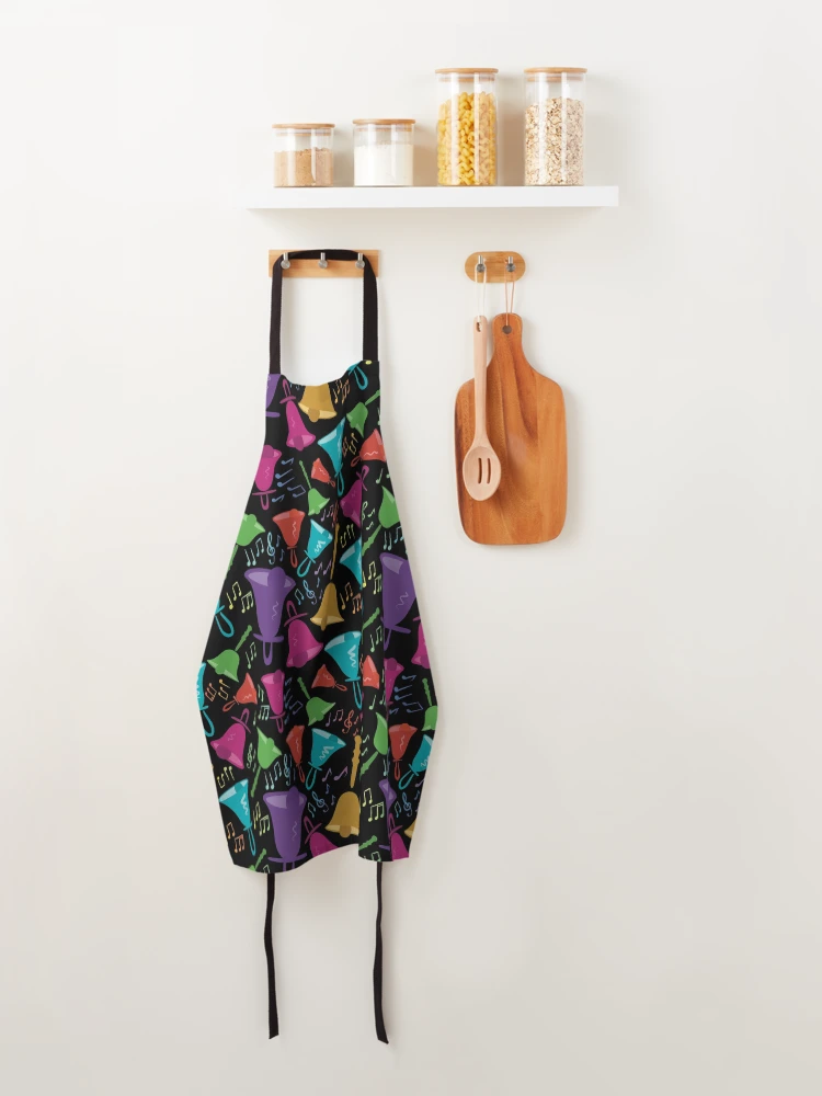 Thumbnail 4 of 6, Apron, Colorful Handbells And Notes Pattern designed and sold by SubtleSplit.