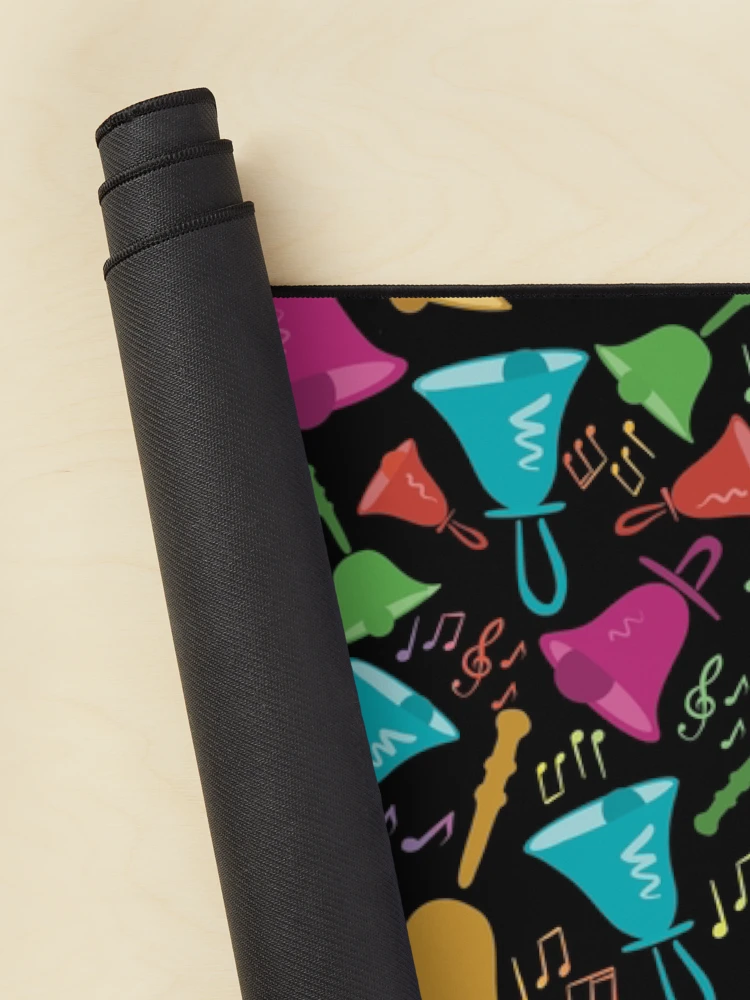 Thumbnail 2 of 5, Mouse Pad, Colorful Handbells And Notes Pattern designed and sold by SubtleSplit.