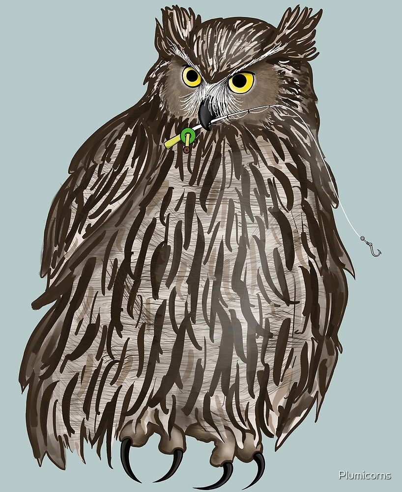 "Blakiston's Fish Owl (Inktober Day 10 Gigantic)" by Plumicorns