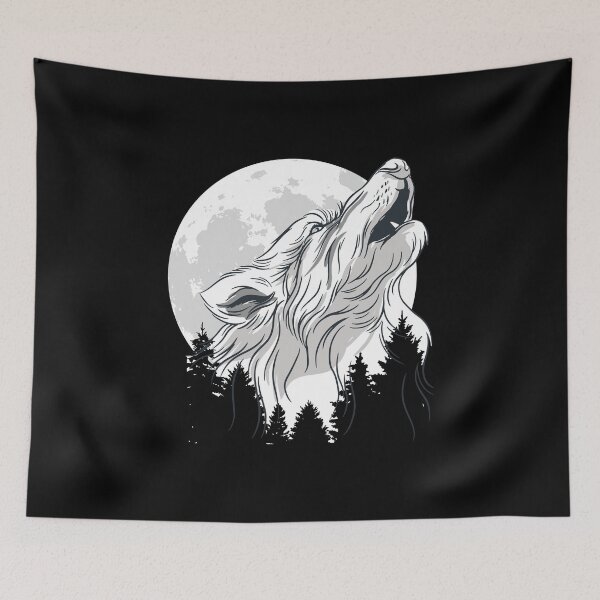 Item preview, Howling Wolf Under The Moon designed and sold by patternprint1.