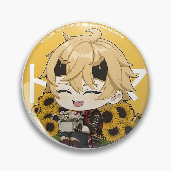 Item preview, Chibi Series Genshin Impact Thoma (available as pin, coaster, and sticker) designed and sold by kiyoomiya.