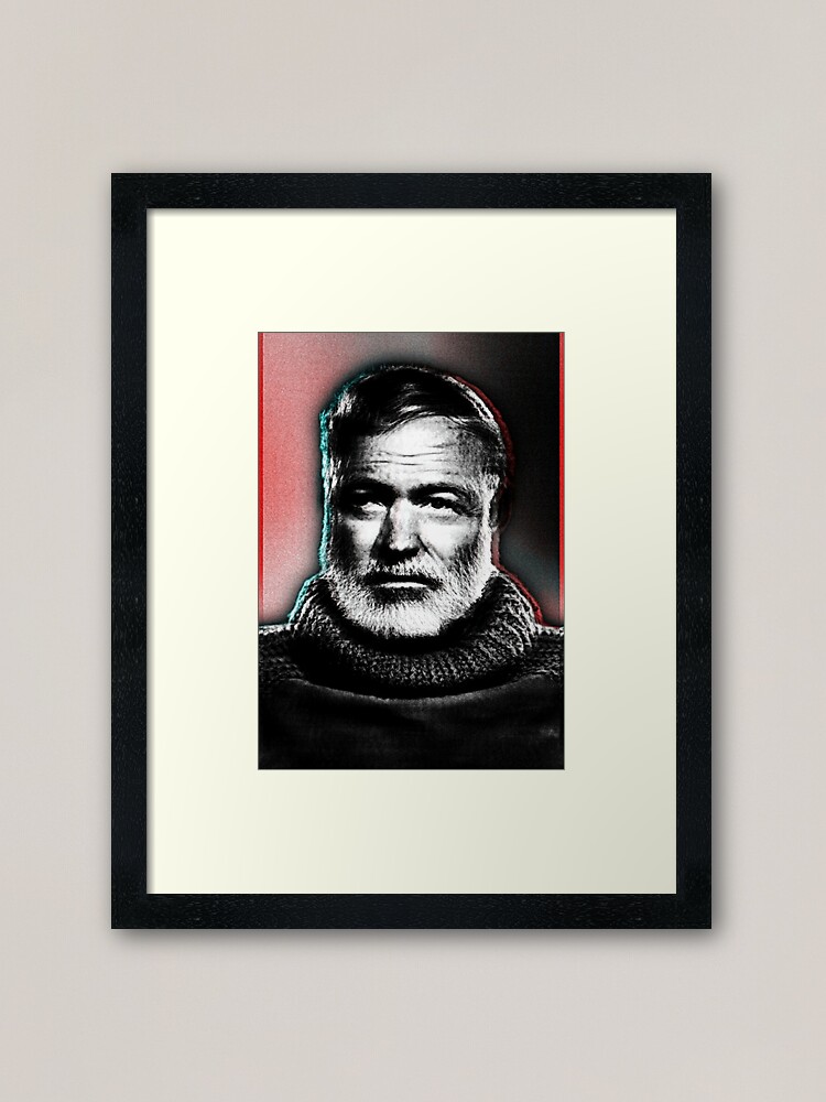 Portrait Encadré Ernest Hemingway - WeSellPhotos - Art Mural