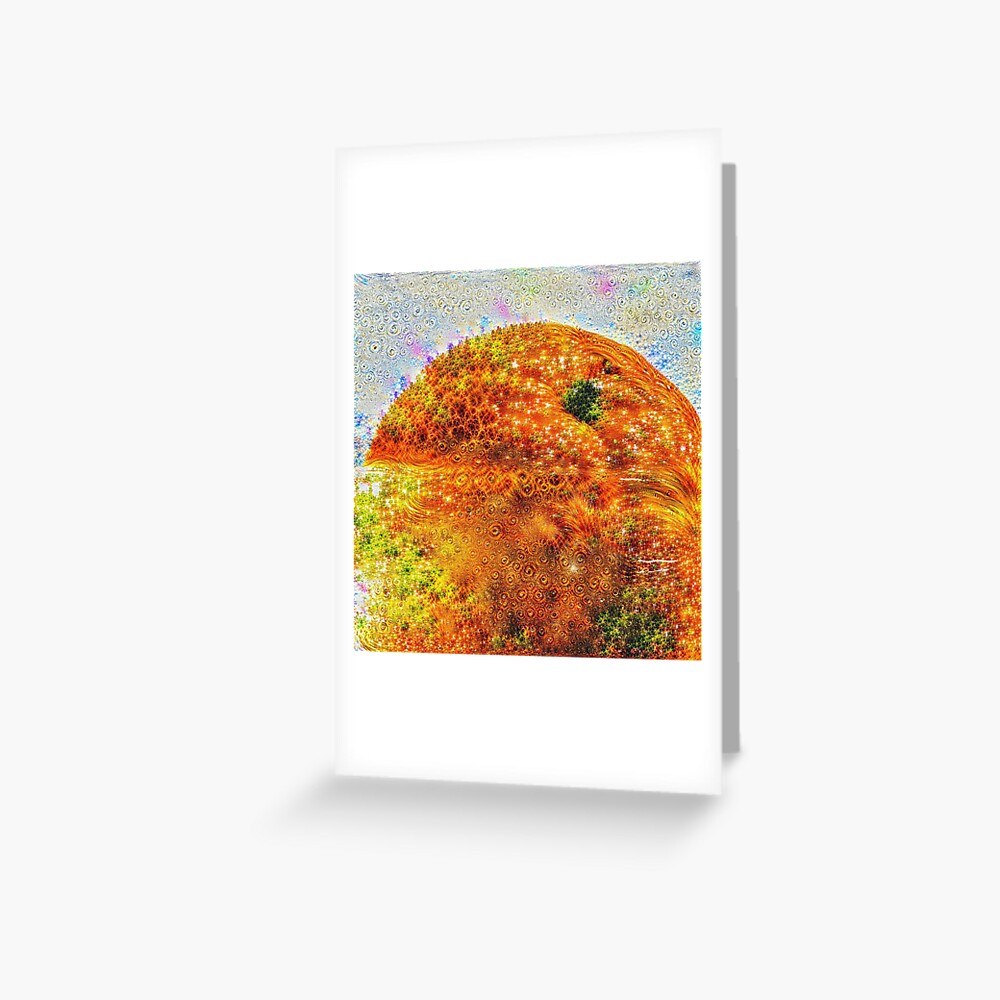 #DeepDreamed Frozen Orange Greeting Card