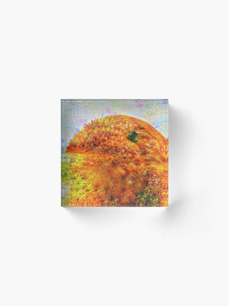 Alternate view of #DeepDreamed Frozen Orange Acrylic Block