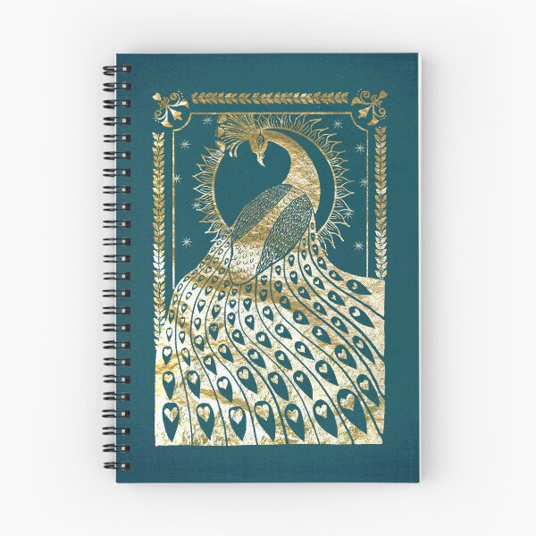 Aperçu de l'œuvre The Royal Peacock Grimoire (vert sarcelle, or) créée et vendue par ‧͙⁺˚*･༓☾ Moon Saikia ☽༓･*˚⁺‧͙.