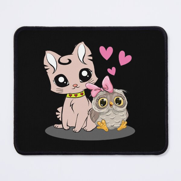 Item preview, Cute Cat And An Owl With Big Eyes designed and sold by KA DESIGNS.