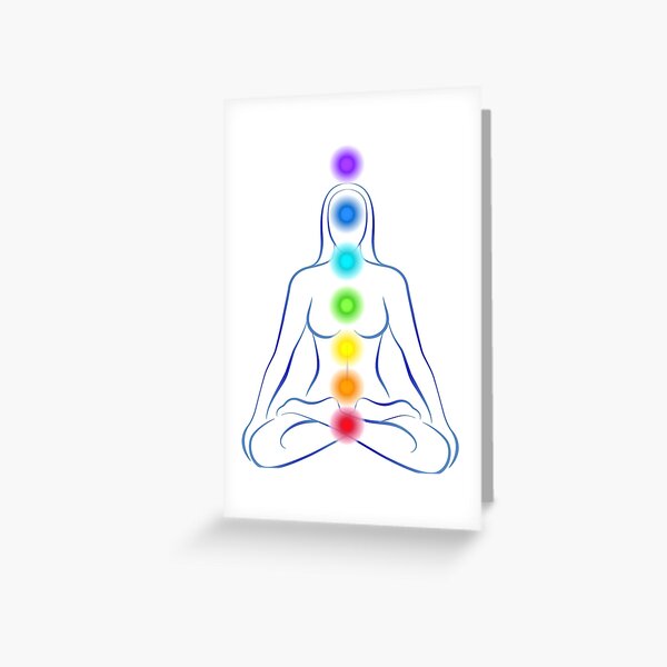 Chakras - Seven Chakra System - Yoga Teacher Instructor Gifts - 7 Chakren Colors Greeting Card