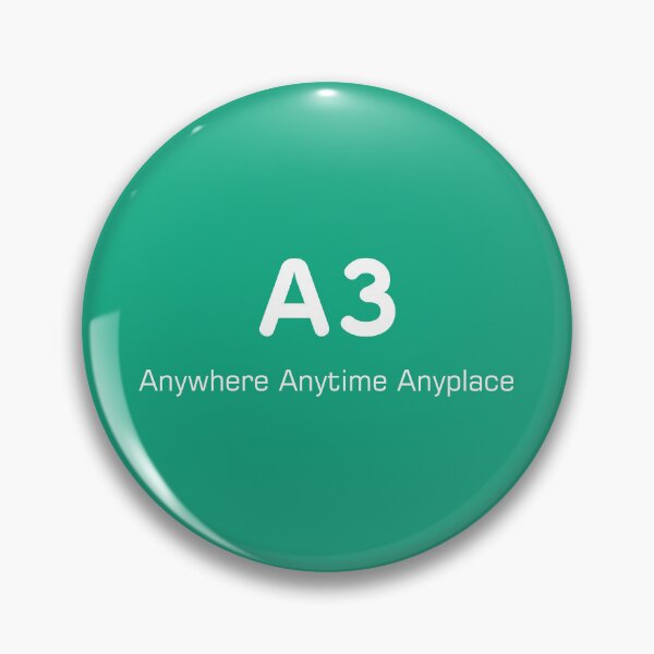 Item preview, A3 Anywhere Anytime Anyplace Abreviatura Tipografía Blanco Diseño sólido designed and sold by Flowerone.