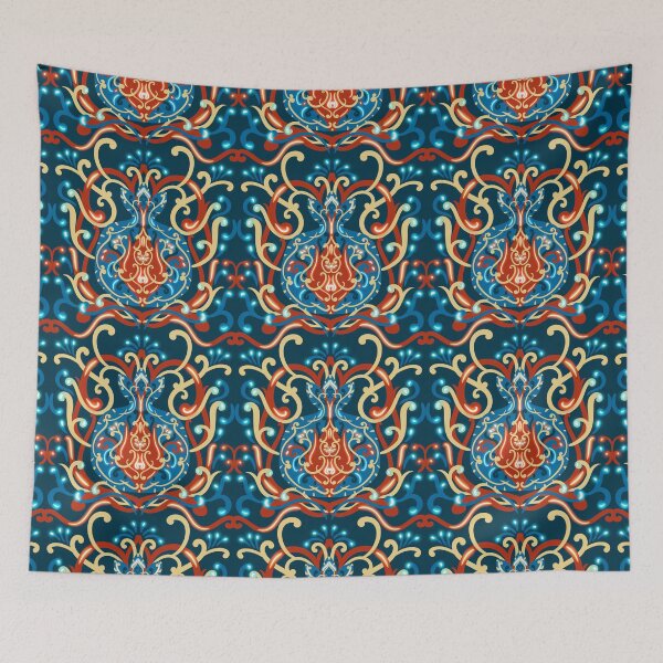 Item preview, Pomegranate pattern with ornaments designed and sold by Arzu Abbas.