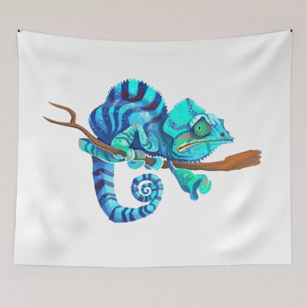 Item preview, Blue Aqua Chameleon designed and sold by Ink Bloom Studio ⭐⭐⭐⭐⭐.