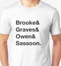 English World War I Poets Unisex T-Shirt