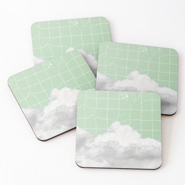 Item preview, Aesthetic Lo-fi Clouds and Pastel Green Sky Grid by tartagain \ Pretty Lo-fi Aesthetic designed and sold by tartagain.