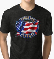 Army Veteran Proud to Be American Flag t-shirt Tri-blend T-Shirt