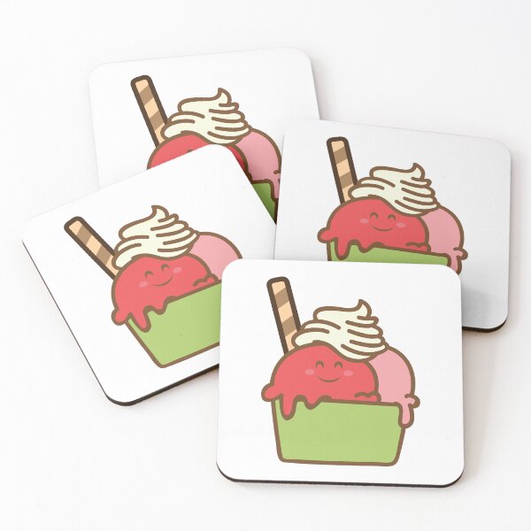 Item preview, Really Messy Cutesy Strawberry Raspberry Ripple Ice Cream designed and sold by Sugarpuffdesign.