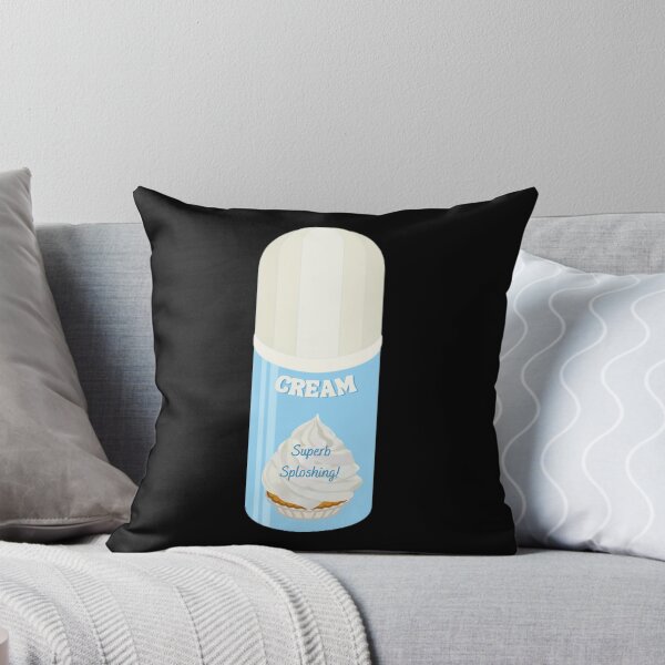 Superb Sploshing Pie Cream Throw Pillow