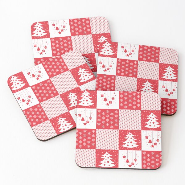 Item preview, Christmas Vibes Red and White Patchwork Pattern designed and sold by humnoo.