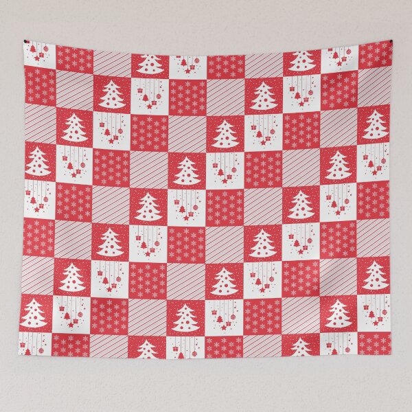 Item preview, Christmas Vibes Red and White Patchwork Pattern designed and sold by humnoo.