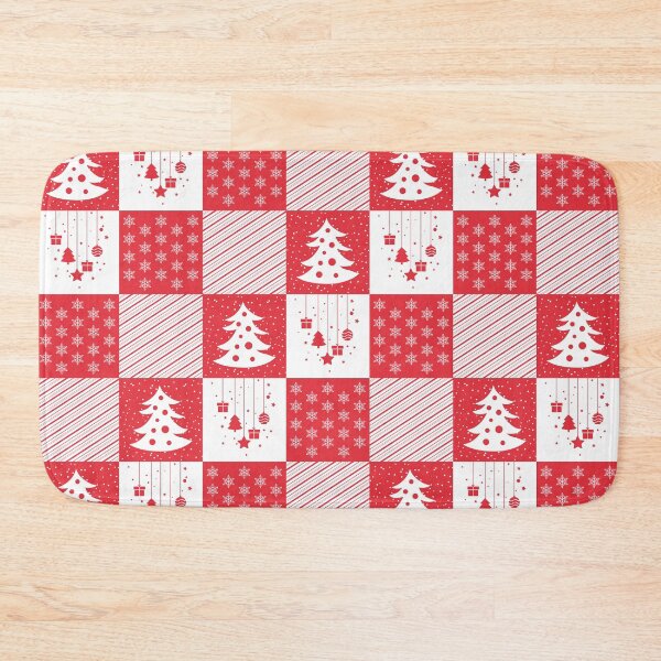 Item preview, Christmas Vibes Red and White Patchwork Pattern designed and sold by humnoo.