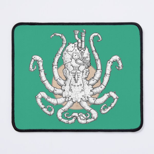 Item preview, Dibujo de Steampunk Kraken (relleno blanco lineart) designed and sold by Sam Deacon Art.