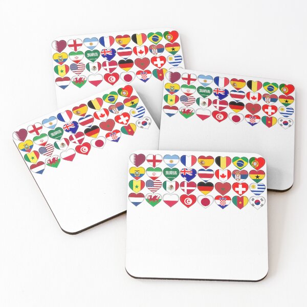 Item preview, Country Flags in Hearts, the 32 countries participating in Qatar football tournament 2022 designed and sold by URSparklingShop.